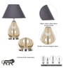 Decade Smoke Luster Glass And Metal Table Lamp With Black Cotton Shade