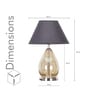 Decade Smoke Luster Glass And Metal Table Lamp With Black Cotton Shade