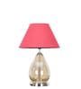 Decade Smoke Luster Glass And Metal Table Lamp With Maroon Cotton Shade