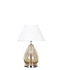 Decade Smoke Luster Glass And Metal Table Lamp With White Cotton Shade