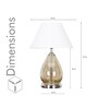 Decade Smoke Luster Glass And Metal Table Lamp With White Cotton Shade