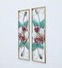 Decent Flowers Set Of 2 Multicolour Iron Wall Art Without LED