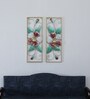 Decent Flowers Set Of 2 Multicolour Iron Wall Art Without LED