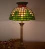 Deck Cheques Green Stained glass Shade Table lamp with Antique gold Base