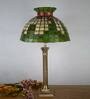 Deck Cheques Green Stained glass Shade Table lamp with Antique gold Base