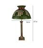Deck Cheques Green Stained glass Shade Table lamp with Antique gold Base
