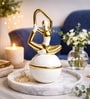 White & Golden Ceramic Abstract Posture Figurine Set