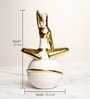 Ceramic Abstract Posture Figurines Decor Object In White & Golden