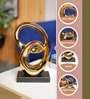 Black & Golden Ceramic Loop Sculpture