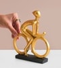 Golden Resin Cyclist Sculpture