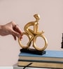 Golden Resin Cyclist Sculpture