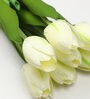 White Fabric Tulip Artificial Flowers
