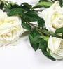 White Velvet Rose Artificial Flower Pack of 2