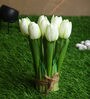 White Fabric Tulip Artificial Flowers