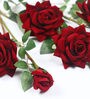 Maroon Velvet Rose Artificial Flower s Pack of 2