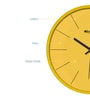 William Yellow ABS Plastic Wall Clock