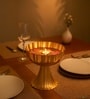 Golden Metal Fluted Pedestal Bowl