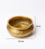 Golden Glossy Metal Bowl With Luster Texture