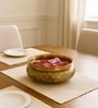 Golden Glossy Metal Bowl With Luster Texture