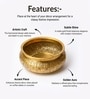 Golden Glossy Metal Bowl With Luster Texture