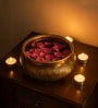 Golden Glossy Metal Bowl With Luster Texture