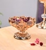 Golden Decorative Glass Bowl With Lotus Design
