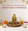Golden Decorative Brass Lord Ganesha idol