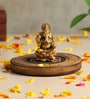 Golden Decorative Brass Lord Ganesha idol
