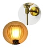 Decorative Brass Wall Light with Amber Glass