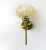 Decorative Brass Wall Light with Amber Glass