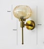 Decorative Brass Wall Light with Amber Glass