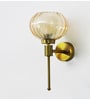 Decorative Brass Wall Light with Amber Glass