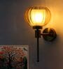 Decorative Brass Wall Light with Amber Glass