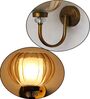 Decorative Brass Wall Light with Amber Glass Globe