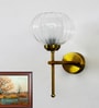 Decorative Brass Wall Sconce Clear Kharbuja Glass Wall Light