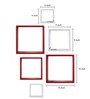Decorative Cube Set of 6 Red & White Engineered Wood Wall Shelf
