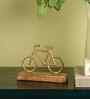 Decorative Aluminium Cycle Showpiece With Wooden Base