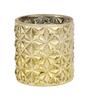 Decorative Cylindrical Set Of 2 Gold Glass Votive