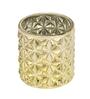 Decorative Cylindrical Set Of 2 Gold Glass Votive