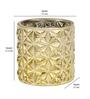 Decorative Cylindrical Set Of 2 Gold Glass Votive