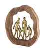 Decorative Aluminium Family Showpiece With Wooden Frame