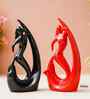 Decorative Fish Girl Statues| Fish Angels Showpieces| Creative Mermaid Angel Fish Idols (Set of 2 Black Red)| Home Decor Items for Living Room Bedroom Hall Office Hotel| Gifts for Birthday