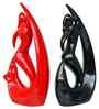 Decorative Fish Girl Statues| Fish Angels Showpieces| Creative Mermaid Angel Fish Idols (Set of 2 Black Red)| Home Decor Items for Living Room Bedroom Hall Office Hotel| Gifts for Birthday