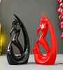 Decorative Fish Girl Statues| Fish Angels Showpieces| Creative Mermaid Angel Fish Idols (Set of 2 Black Red)| Home Decor Items for Living Room Bedroom Hall Office Hotel| Gifts for Birthday