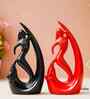 Decorative Fish Girl Statues| Fish Angels Showpieces| Creative Mermaid Angel Fish Idols (Set of 2 Black Red)| Home Decor Items for Living Room Bedroom Hall Office Hotel| Gifts for Birthday