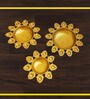 Decorative Floral Set Of 3  Gold Iron Diya