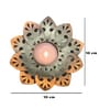 Decorative Metal Flower Cut Lotus Tealight Candle Holder (Golden)