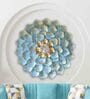 Decorative Flower Blue & Gold Metal Wall Art
