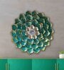 Decorative Flower Green & Gold Metal Wall Art