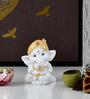 Decorative Ganesha Giggling White & Gold Polyresin Religious Idols